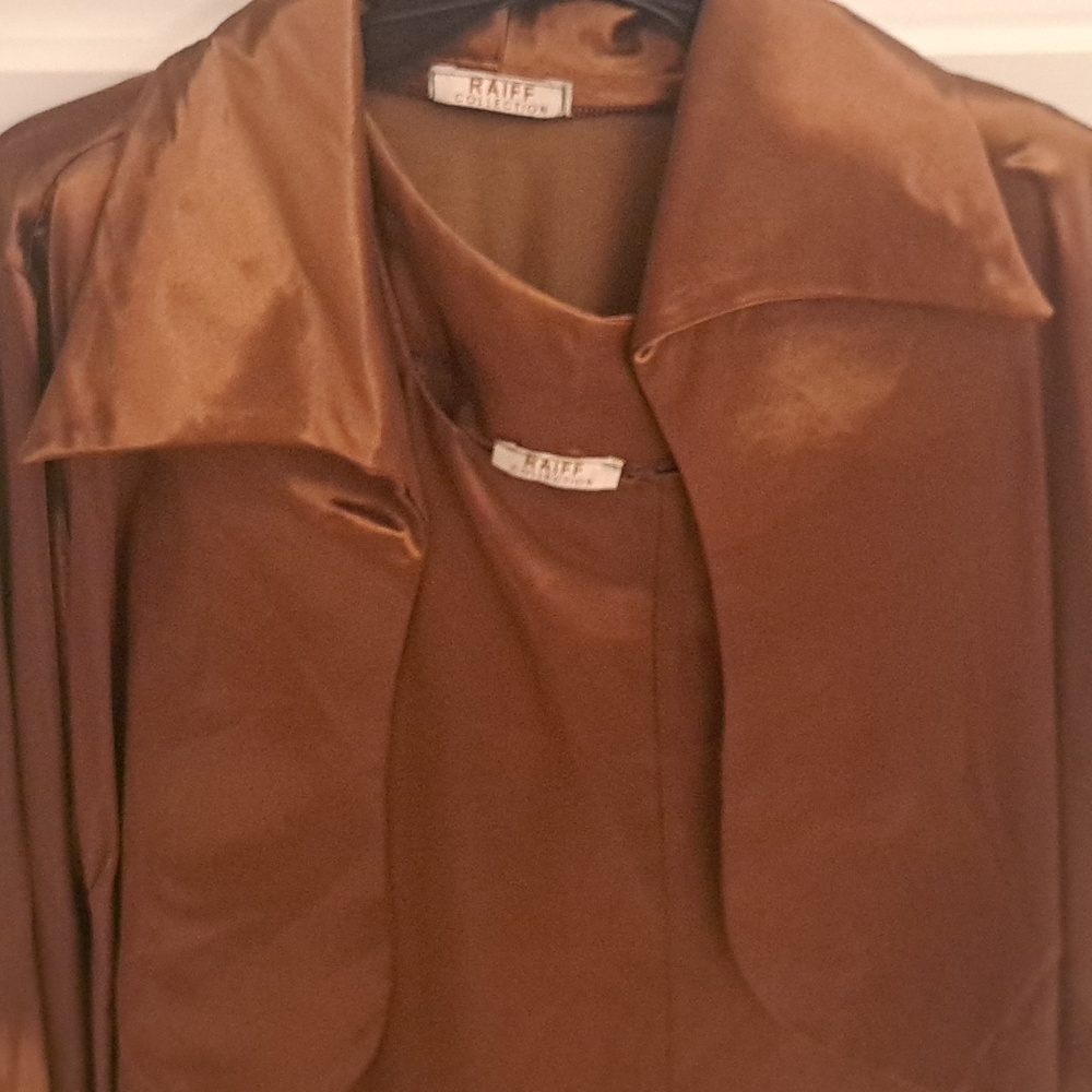 3pc custom tie die skirt set, size 12, brown bronze